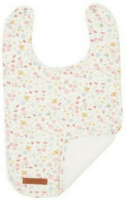 Little Dutch Flowers and Butterflies Bib from 100% Cotton with Button Multicolored for 0 m+