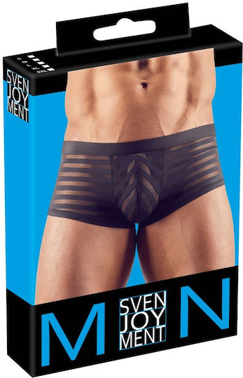Svenjoyment Underwear Ανδρικό Sexy Boxer Semi-Transparent Pants Black