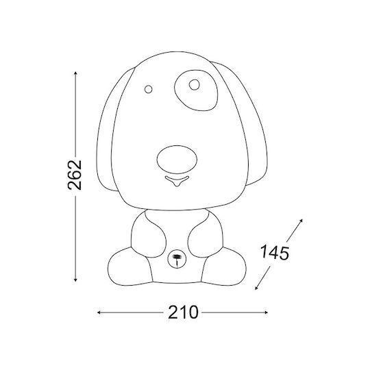 Aca Kinder Dekorative Lampe Hündchen Schwarz 21x15x26εκ.