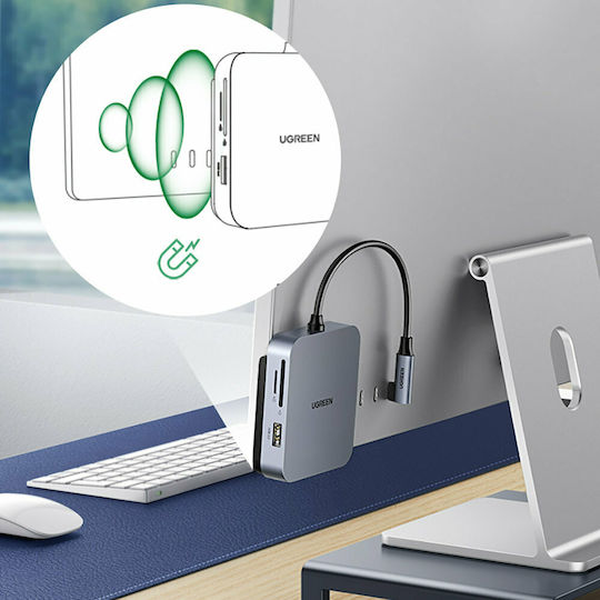 Ugreen USB-Hub 3 Anschlüsse USB 3.0 mit USB-C Anschluss Grau