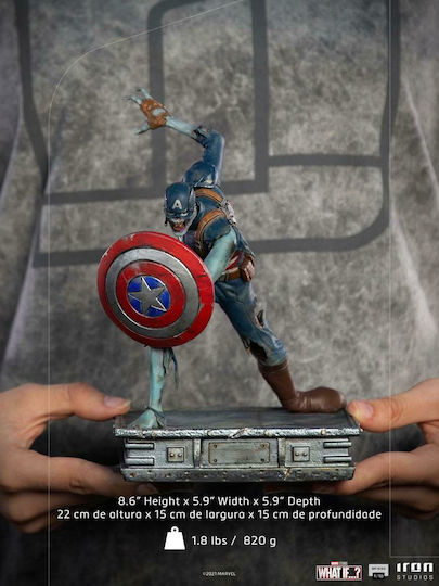 Iron Studios Marvel Captain America Zombie Ce-Ar Fi Dacă...? Figurină Înălțime 22cm Scară 1:10