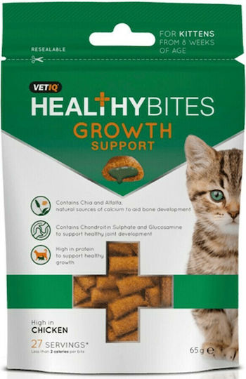 VetIQ Healthy Bites Growth Support Snack-Leckereien mit Huhn für Junge Katzen 65gr MC5924