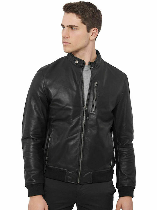 ECHO BUFFALO BLACK - AUTHENTISCHE SCHWARZE LEDERJACKE FÜR MÄNNER