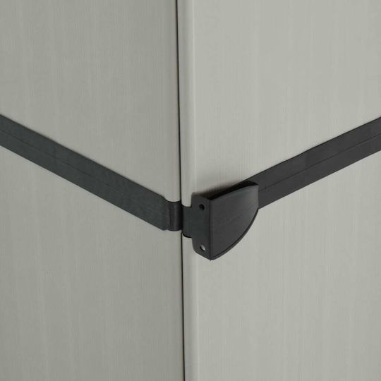 Single-Leaf Plastic Cabinet with Locking Capability with 3 Shelves Grey / Black 34x40x168 cm