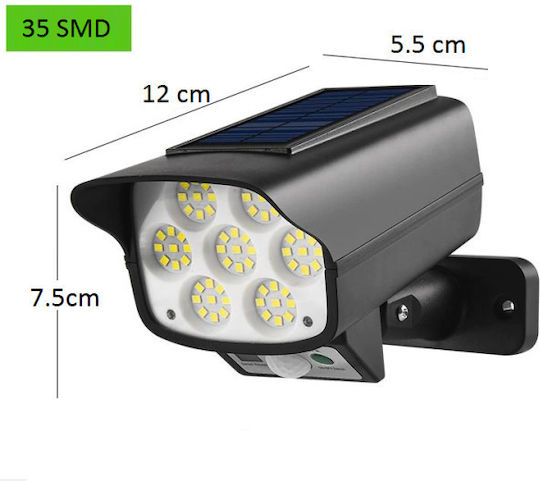 Foyu HS-V79 Ψεύτικη Κάμερα Παρακολούθησης Τύπου Bullet Ηλιακή με LED Φωτισμό Μαύρη