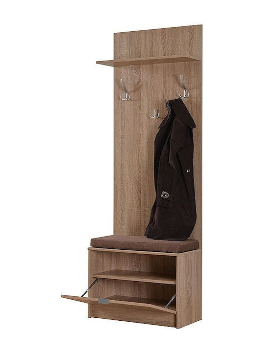 Flamenco Entry Furniture with Hanger / Shoe Rack & Bench Sonoma 67x35x191.5cm