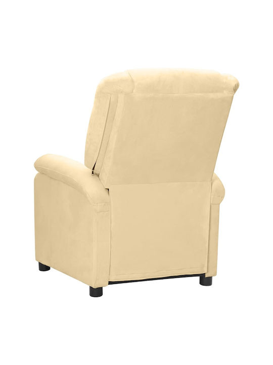 Πολυθρόνα Relax Massage με Υποπόδιο Βελούδινη Κρεμ 70x93x98cm