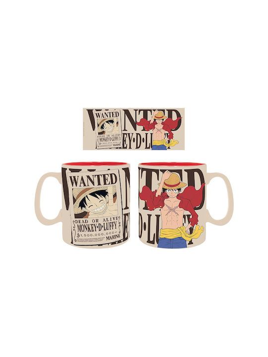 Abysse One Piece - Wanted Luffy Ceramic Cup Multicolour 460ml