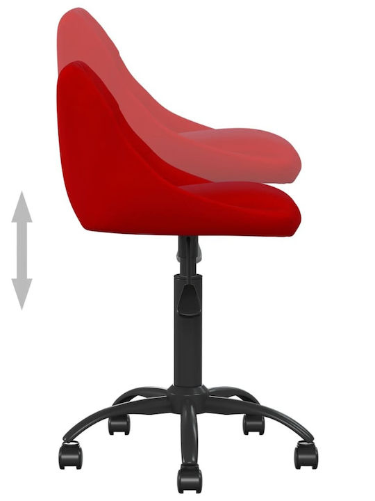 Office Desk Stool with Backrest Burgundy 44x46x67cm