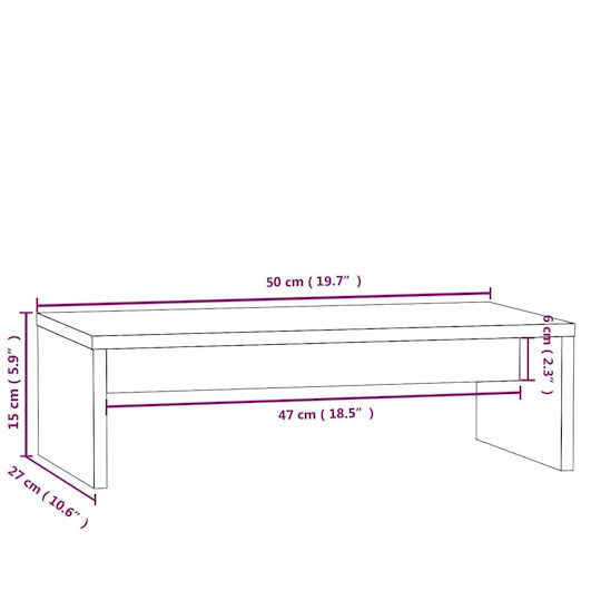 vidaXL Stand Desk Mounted Monitor White (813925)