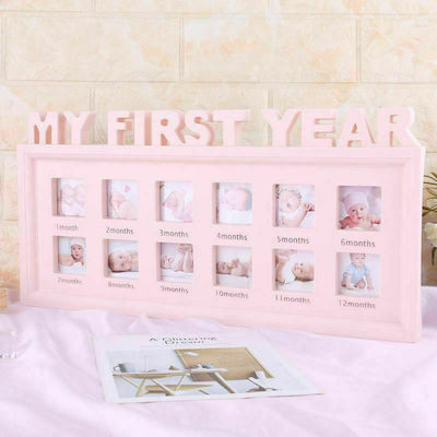 Baby Keepsake Frame My First Year ART-17899 for Girl Pink