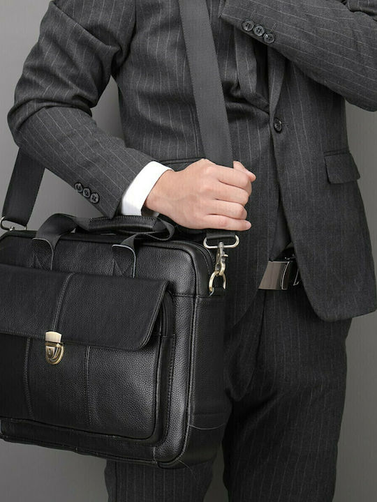 Leather Men's Briefcase Black