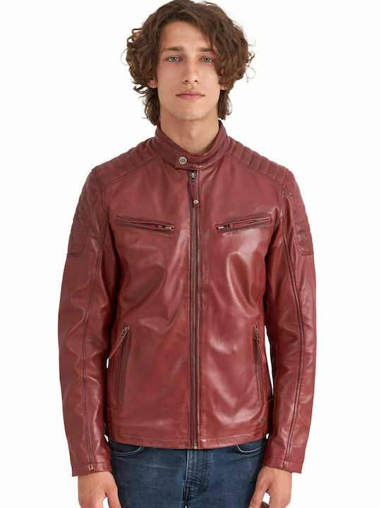 DELTA SHEEP RED - AUTHENTIC MEN'S RED LEATHER JACKET