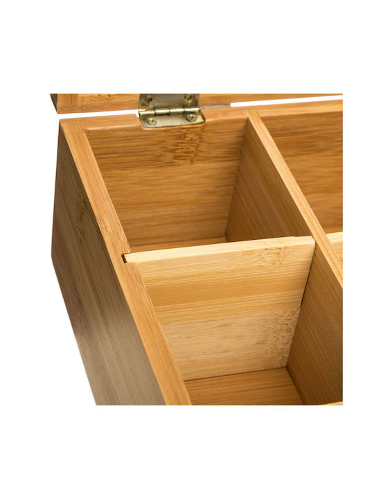 5Five Cuisine Tea Box with Wooden Beige Lid 22x16x8.7cm 1 Piece