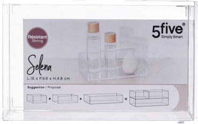 5Five Countertop Organizer F-V Selena Small Transparent