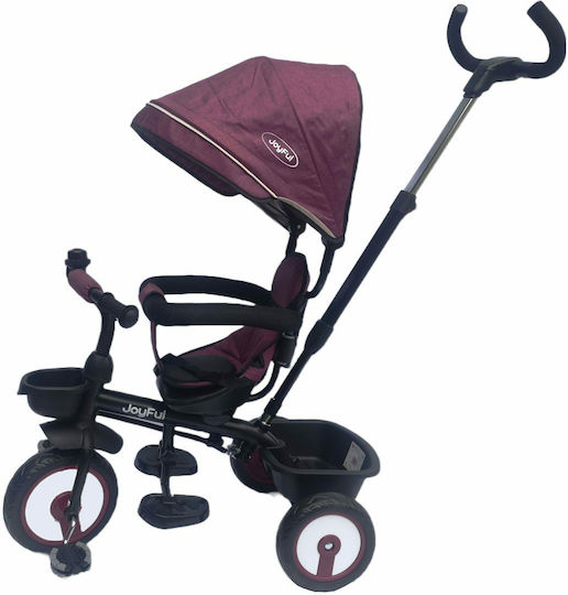 Joyful Kids Kids Tricycle with Parental Handle for 2+ Years Purple