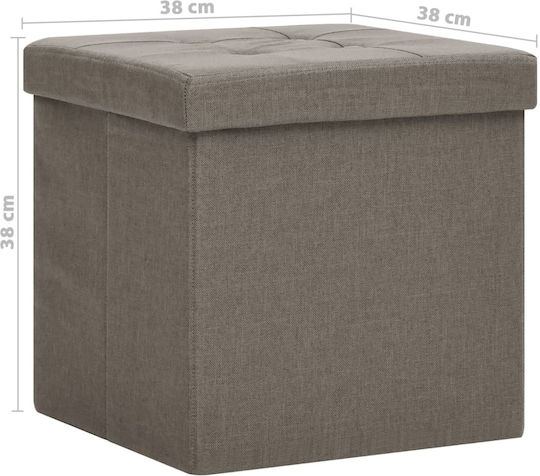 Табуретка Дневна стая с Място за съхранение Текстил Taupe 2бр 38x38x38бр