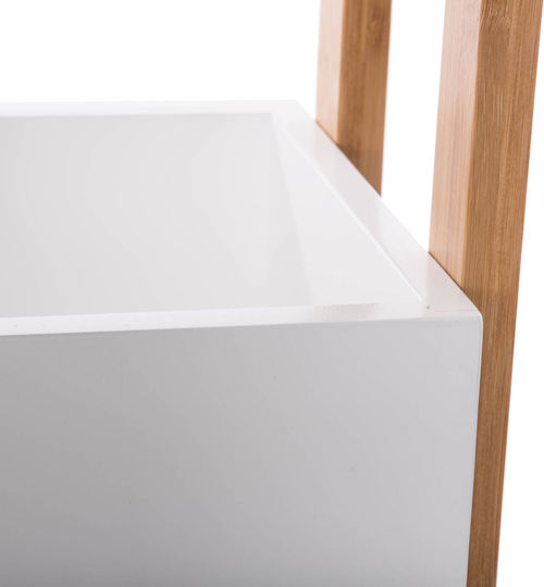 5Five Natureo Τρόλεϊ Κουζίνας Ξύλινο 3 Θέσεων Λευκό 41x20x80cm