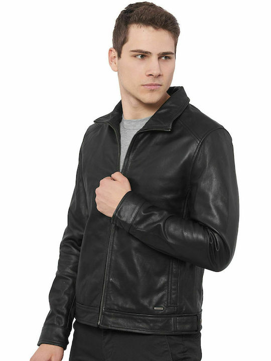 HOLLAND BUFFALO BLACK - AUTHENTIC MEN'S BLACK LEATHER JACKET