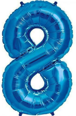 Balloon Foil Jumbo Number 8 Blue 86cm