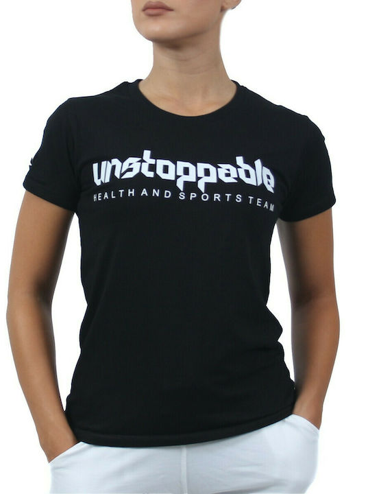 T-SHIRT UNSTOPPABLE Μαύρο Με Λευκό 23079 (H&S)