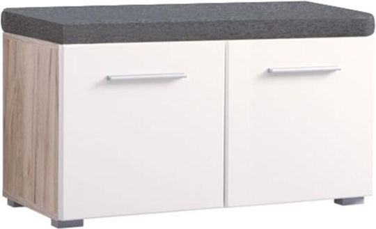 Beny Kom 760 Wooden Shoe Organizer Grey Oak-White lacquer 79x35x45cm