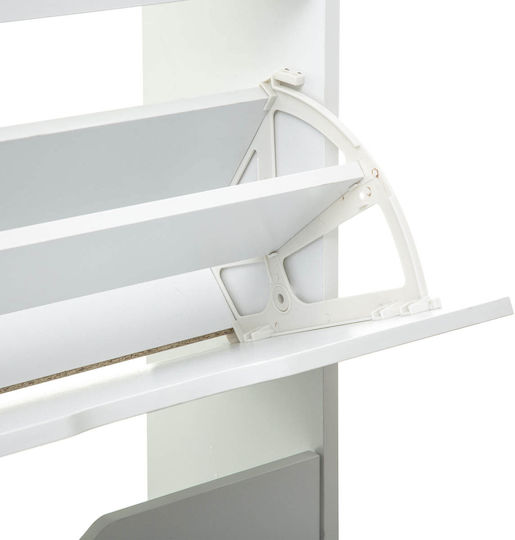 Tir Wooden Shoe Organizer with 6 Shelves White 60x23.3x119cm