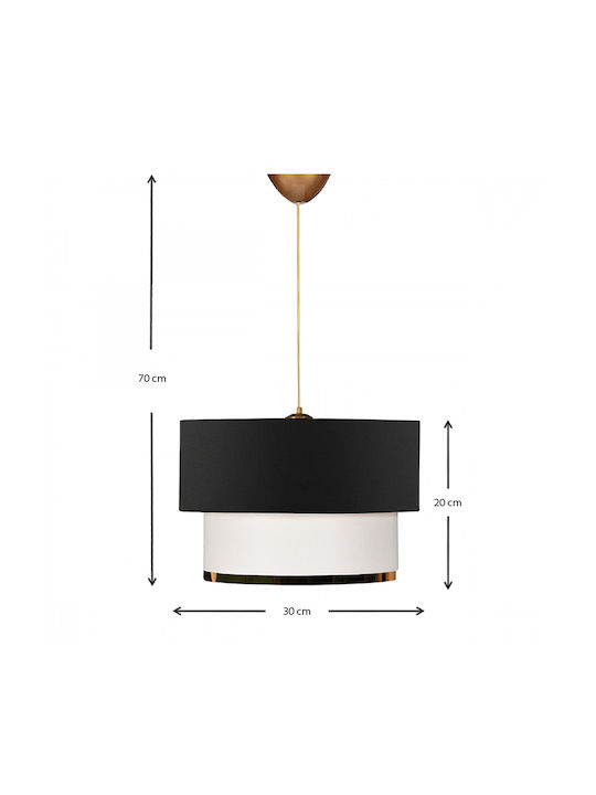 Megapap Barnhart Κρεμαστό Φωτιστικό Μαύρο με Ντουί E27 30x20x70εκ.