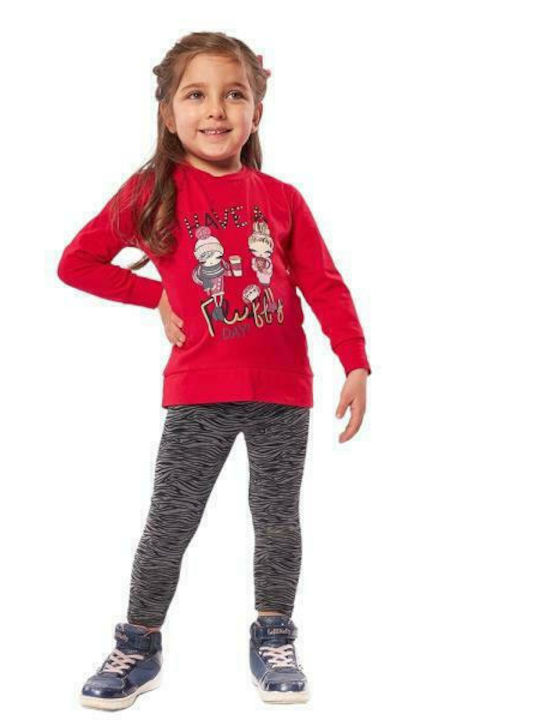 Εβίτα Kids Set with Leggings Winter 2pcs Red