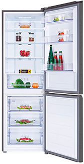 TCL Ψυγειοκαταψύκτης 318lt Total NoFrost Υ185xΠ59.5xΒ63εκ. Γκρι RP318BSE0