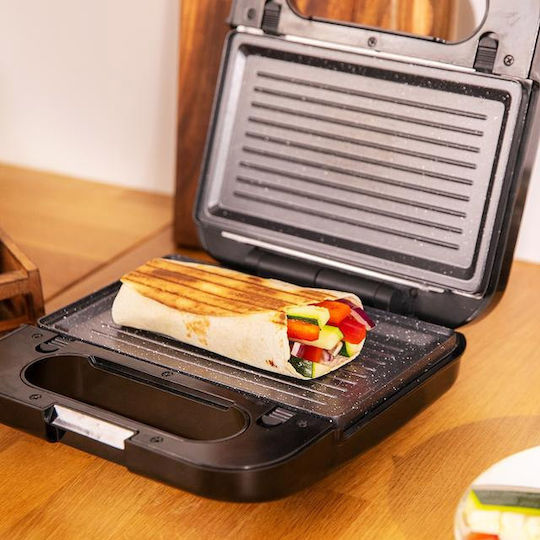 Cecotec Rock'nToast Τοστιέρα Γκριλιέρα με Αποσπώμενες Πλάκες 1000W Inox