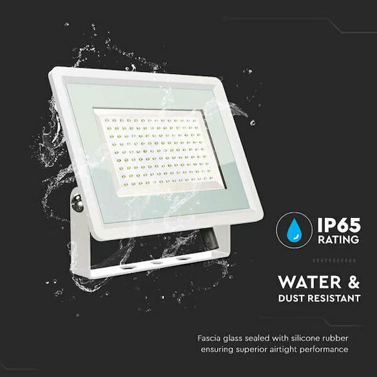 V-TAC F-class Waterproof LED Floodlight 100W Natural White 4000K IP65