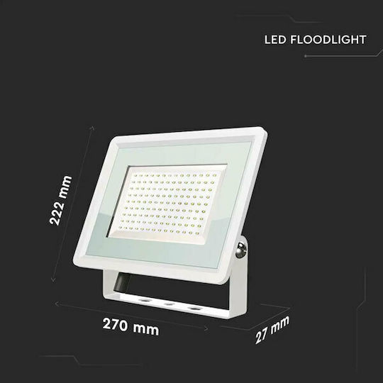 V-TAC F-class Waterproof LED Floodlight 100W Natural White 4000K IP65
