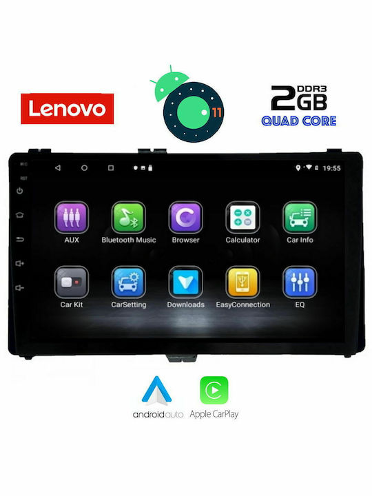Lenovo Car-Audiosystem für Toyota Auris / Korolla Audi A7 2017-2019 (Bluetooth/USB/AUX/WiFi/GPS/Apple-Carplay) mit Touchscreen 9"
