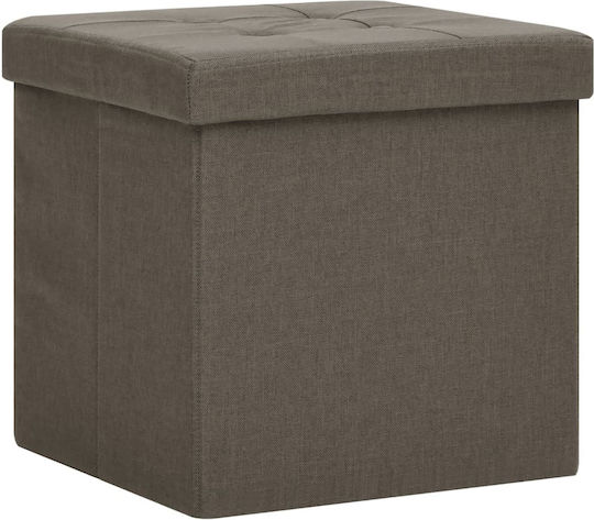 Stool For Living Room Collapsible With Storage Space Upholstered with Fabric Coffee 38x38x38cm