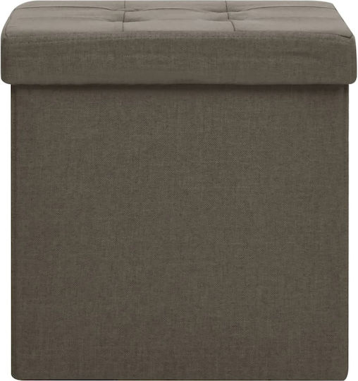 Stool For Living Room Collapsible With Storage Space Upholstered with Fabric Coffee 38x38x38cm