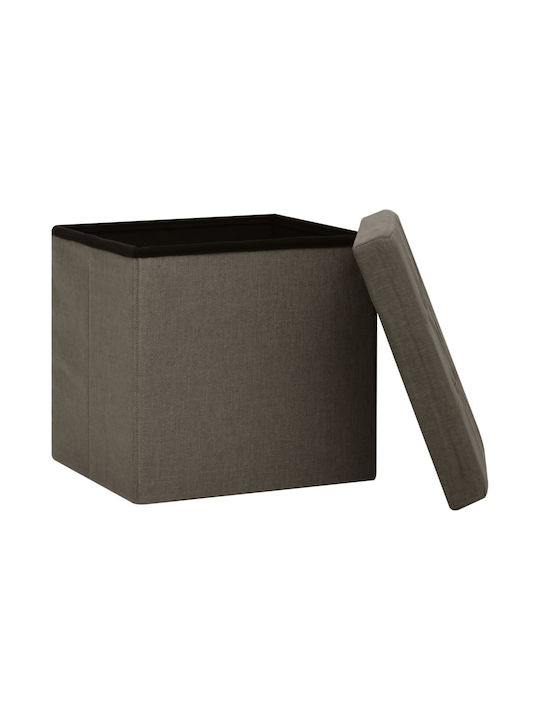 Hocker Für das Wohnzimmer Klappbar Mit Stauraum Gepolstert mit Stoff Coffee 38x38x38cm