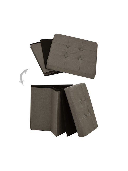 Hocker Für das Wohnzimmer Klappbar Mit Stauraum Gepolstert mit Stoff Coffee 38x38x38cm