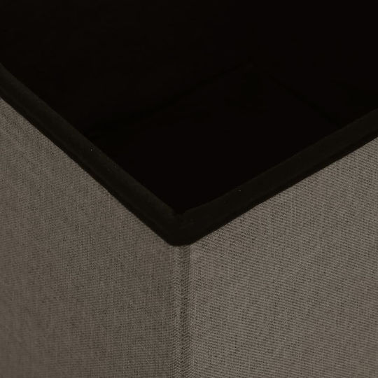 Stool For Living Room Collapsible With Storage Space Upholstered with Fabric Coffee 38x38x38cm