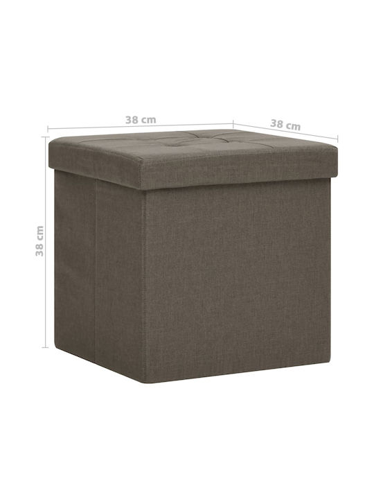 Hocker Für das Wohnzimmer Klappbar Mit Stauraum Gepolstert mit Stoff Coffee 38x38x38cm