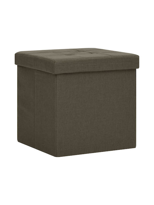 Hocker Für das Wohnzimmer Klappbar Mit Stauraum Gepolstert mit Stoff Dark brown 38x38x38cm