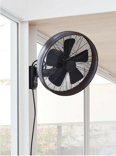 Lucci Air Breeze Wall Fan Ανεμιστήρας Τοίχου 55W Διαμέτρου 41cm με Τηλεχειριστήριο Μπρούτζινος
