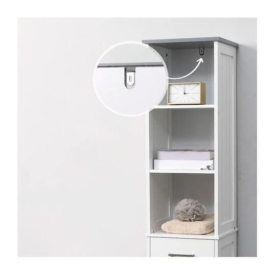Kleankin 834-364LG Банска Колона Подова М34xД30xВ163см Бяла