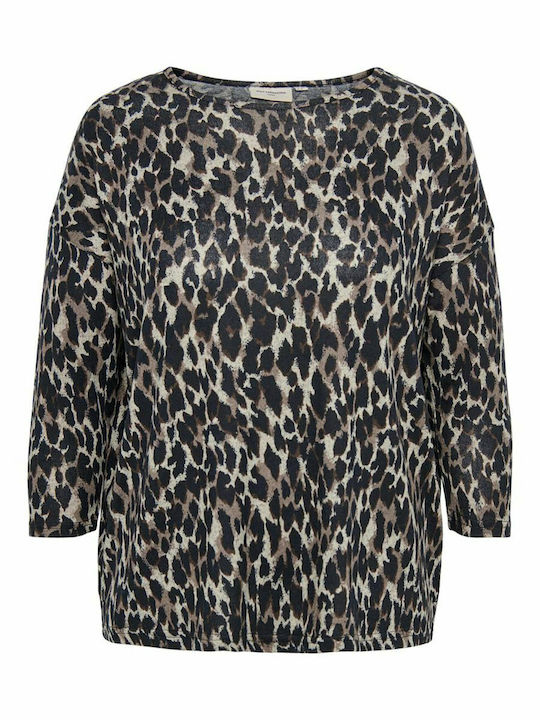 Γυναικεία Μπλούζα με Μανίκι 3/4 Animal Print Πολύχρωμη