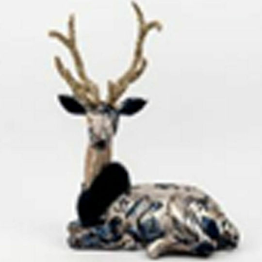 Iliadis Weihnachtliche Stoff Figur Hirsche Blau Höhe 41cm Sitzend