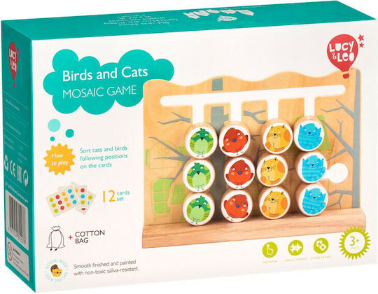 Lucy & Leo Αντιστοίχισης Πουλάκια-Γάτα Educational Game Knowledge made of Wood for 3+ years Years Old