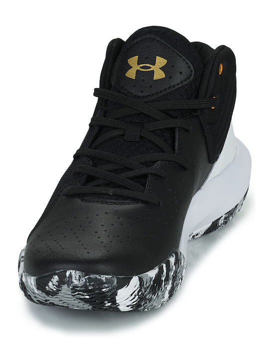Jet 21 High Basketball Shoes Black / White / Metallic Gold