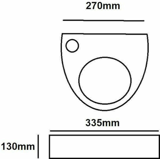 Piccadilly GA-2043 Aufgesetztes Waschbecken Keramik 27x33.5x13cm Weiß