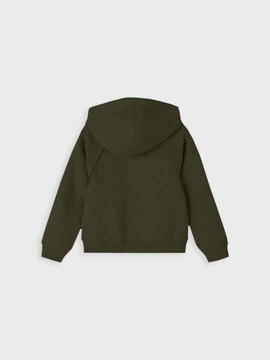 Name It Girls Hooded Sweatshirt with Zipper Khaki