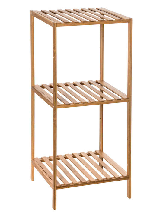 Επιδαπέδια Ραφιέρα Μπάνιου Bamboo με 4 Ράφια 35x32x77.5cm Καφέ